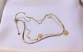 ÜÇLÜ KALP VE İTALYAN ZİNCİRLİ ÇELİK KOLYE