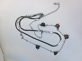 GÜMÜŞ YONCA İTALYAN ZİNCİRLİ İKİLİ KOLYE