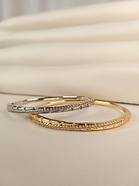 ZİRKON TAŞLI GOLD GÜMÜŞ BİLEKLİK KELEPÇE