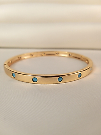 MAVİ TAŞLI GOLD VİP BİLEZİK