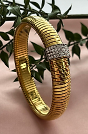 ZİRKON TAŞLI GOLD ÇELİK BİLEZİK