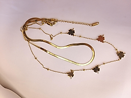 ÇELİK YONCA İTALYAN ZİNCİRLİ İKİLİ KOLYE