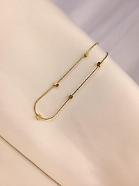 GOLD KARE DETAYLI  KOLYE ÇELİK