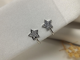 SILVER İKİYILDIZ EARCUFF