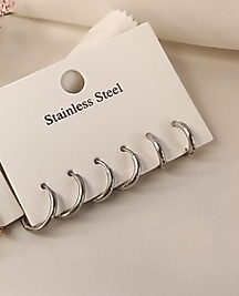 GÜMÜŞ HALKA KÜPE SETİ