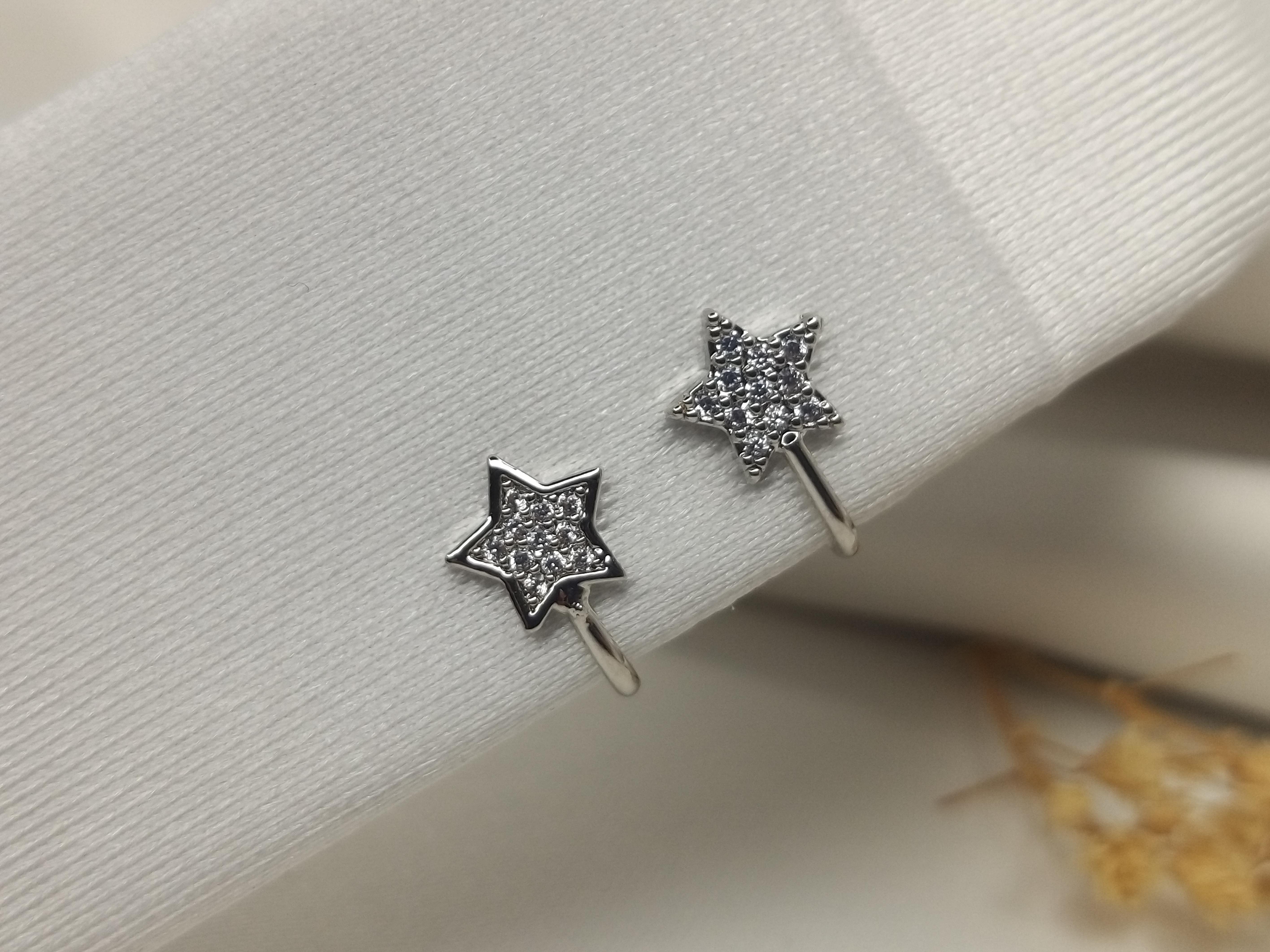 SILVER İKİYILDIZ EARCUFF