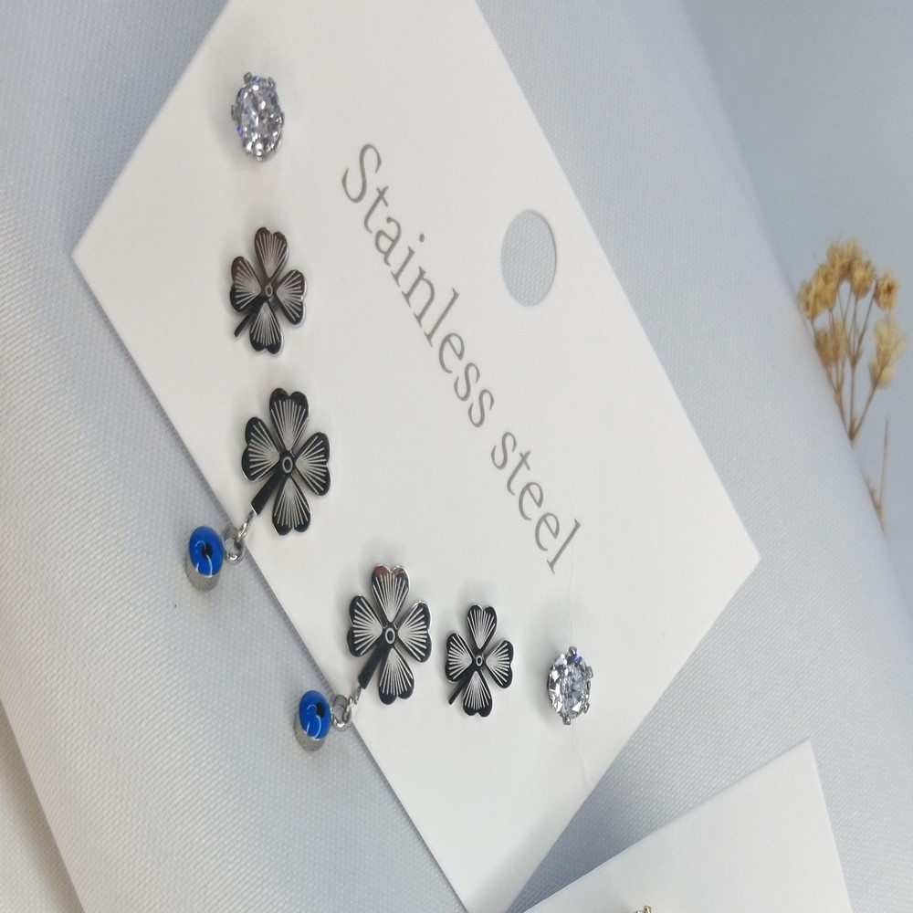 GÜMÜŞ   YONCA KÜPE SETİ