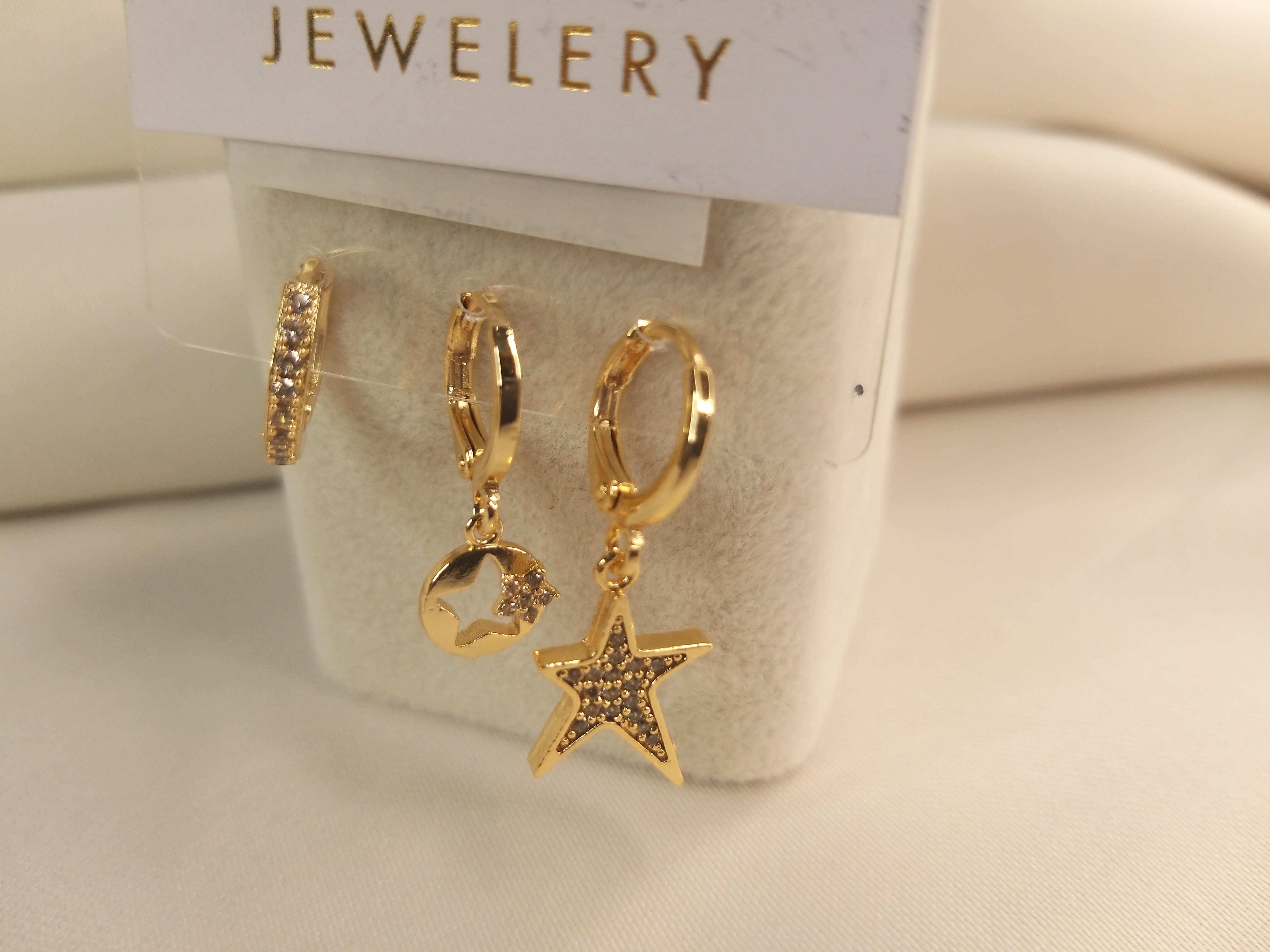 GOLD YILDIZ KÜPE SETİ