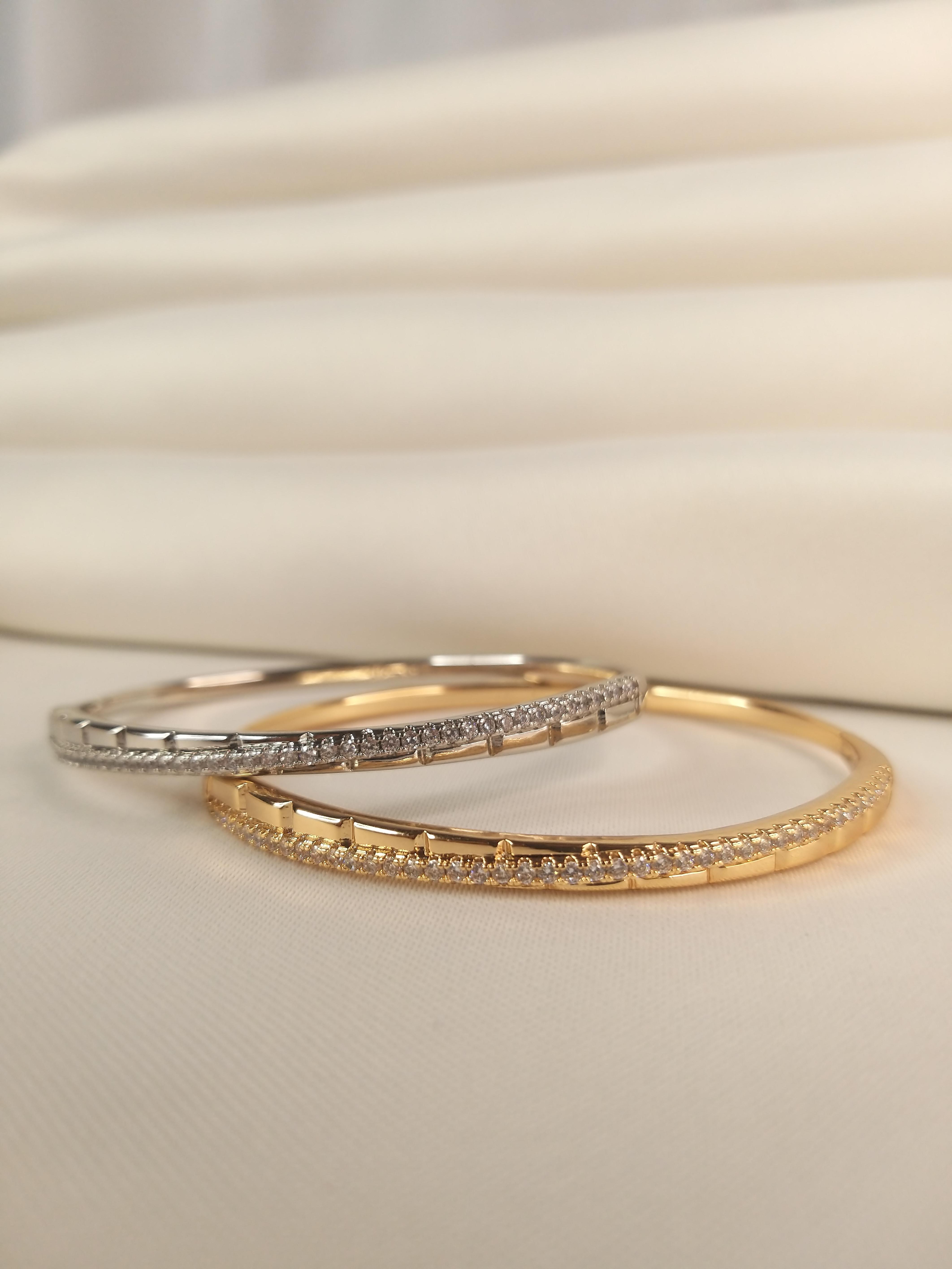 ZİRKON TAŞLI GOLD GÜMÜŞ BİLEKLİK KELEPÇE