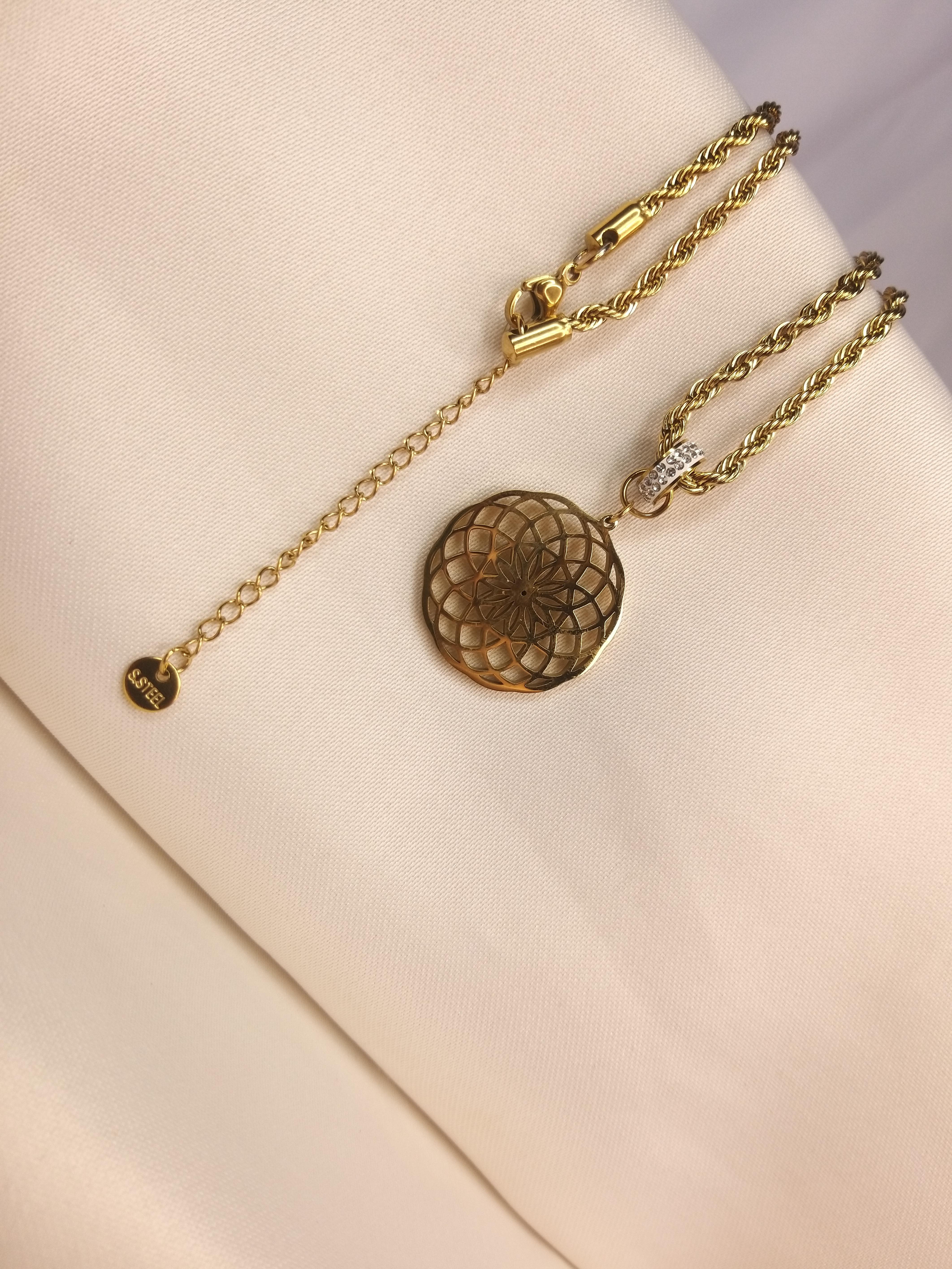 ZİRKON TAŞLI  YAŞAM ÇİÇEĞİ KOLYE