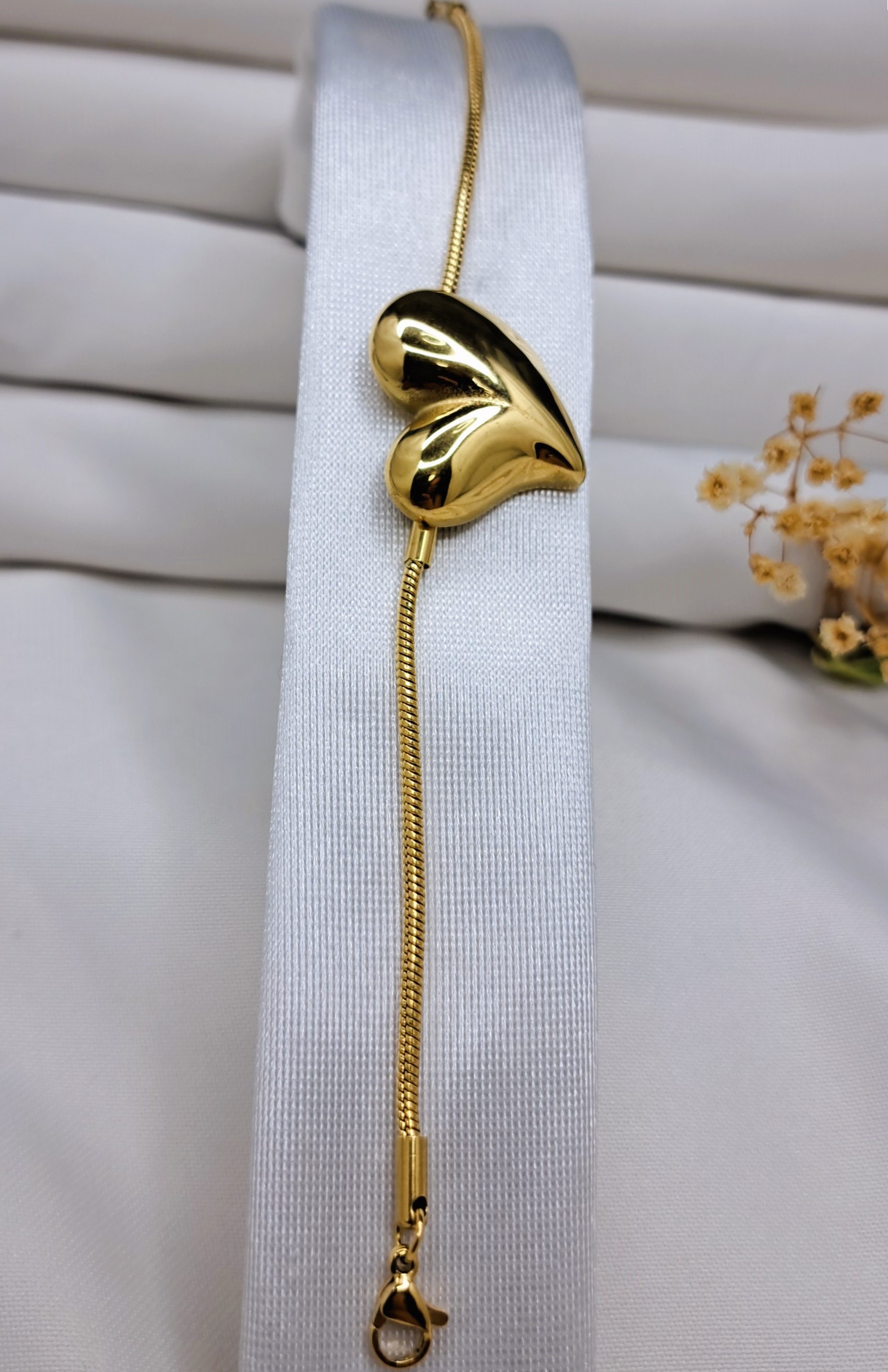 KALP FİGÜRLÜ İTALYAN ZİNCİRLİ GOLD BİLEKLİK