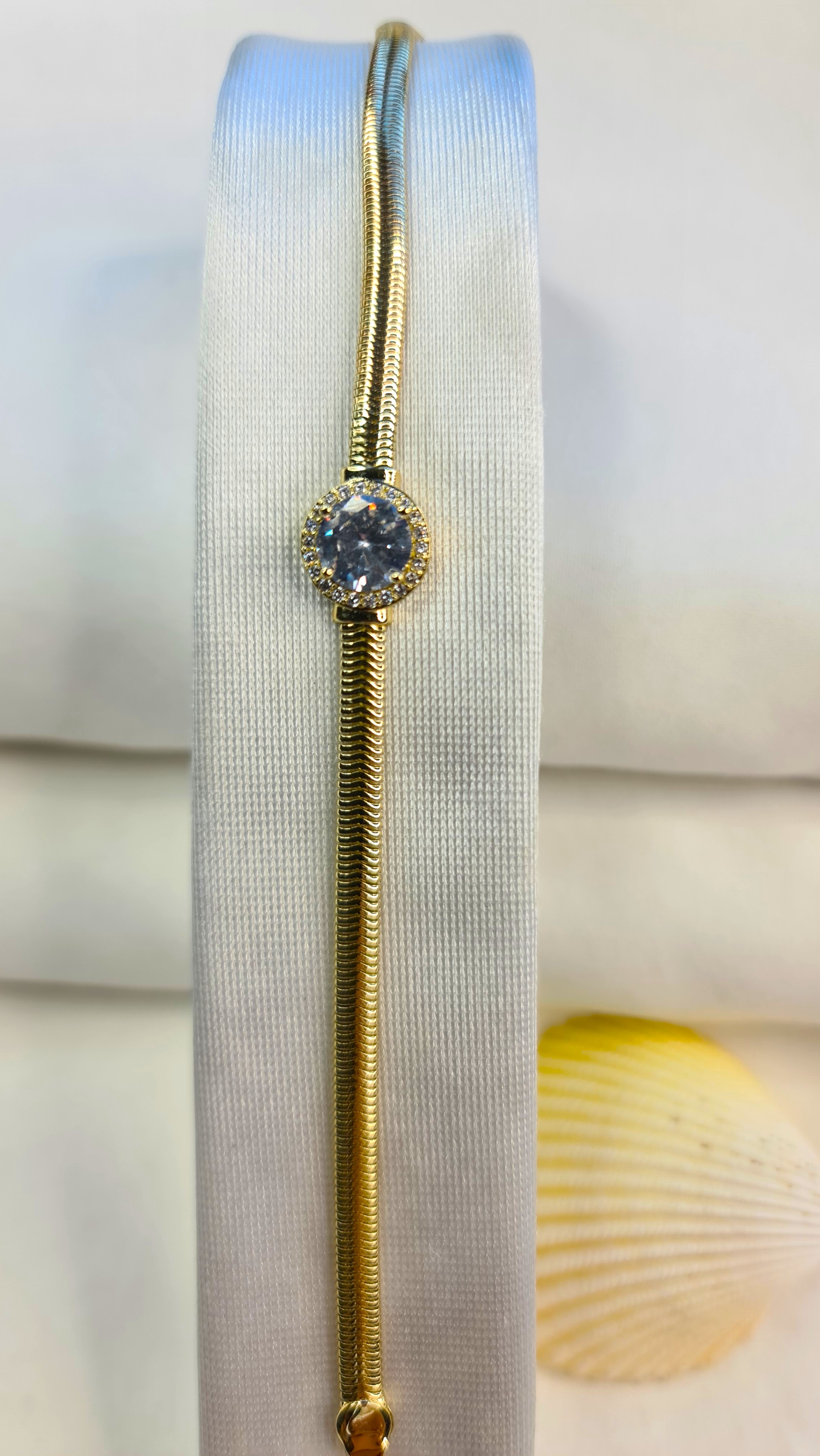 ZİRKON TAŞLI İTALYAN ZİNCİRLİ BİLEKLİK